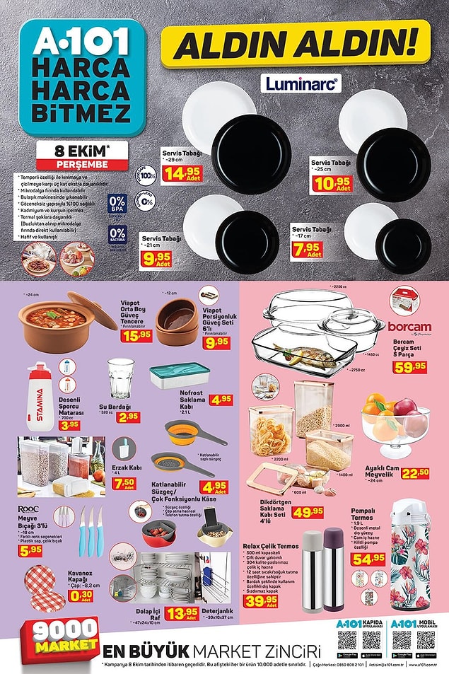 Mutfak gereçleri de yine indirimde olacak.