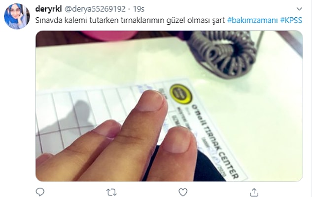 12. Sınav için tırnak yaptırmayan da ne bileyim.