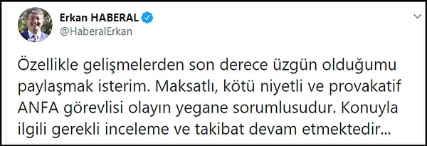 Erkan Haberal, güvenlik görevlisini "kötü niyetli ve provokatif" olmakla suçlamıştı 👇