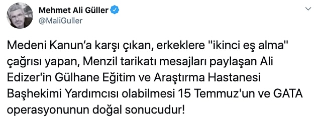 Başhekim yardımcısı şahsın Medeni Kanun'a yönelik sözlerine sosyal medyada tepki yağdı 👇