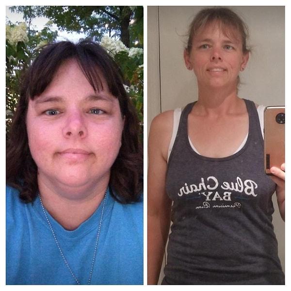 18. "1 yıl sonra ve 45 kilo gitti."