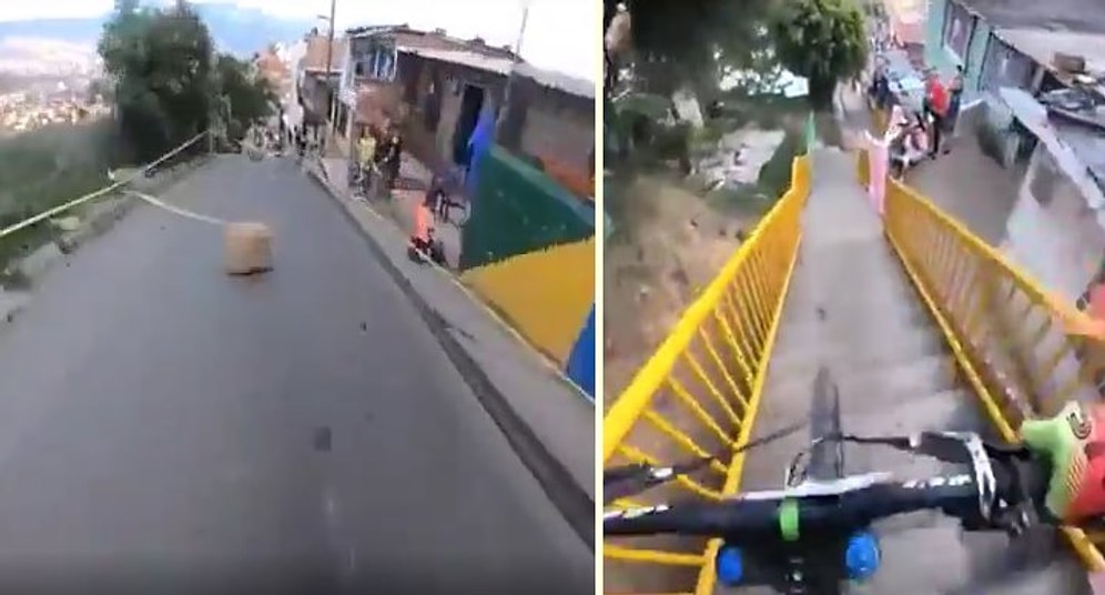 Medellin'de Bir Bisiklet Yarışında Kaydedilen Nefes Kesici Görüntüler