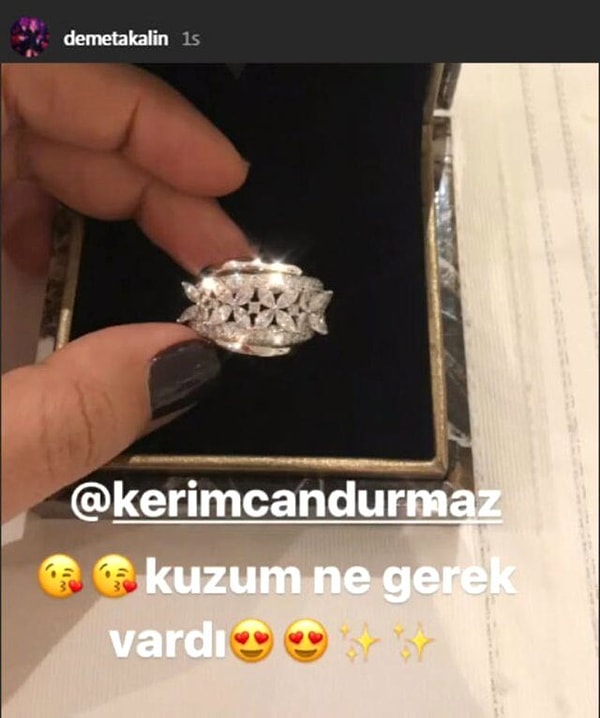 Kerimcan Durmaz da ona pırlanta yüzük yaptırmıştı...