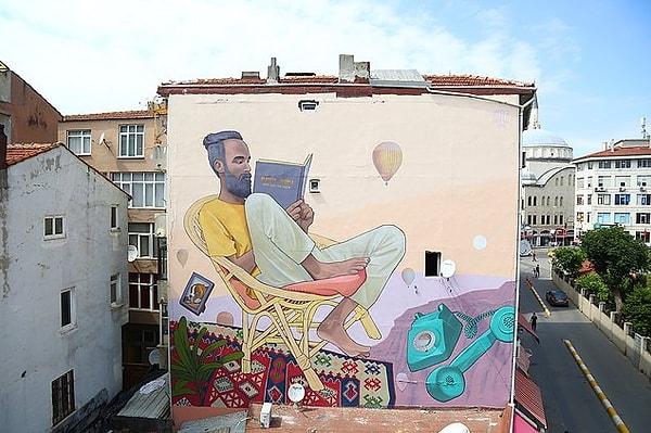 2. Bu da yine Kadıköy Osmanağa Mahallesi'nde bulunan bir mural örneği.