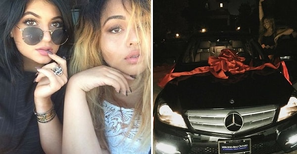 Kylie Jenner malum olay olmadan önce çok yakın arkadaşı olan Jordyn Woods'a 70 bin dolarlık Mercedes almıştı.