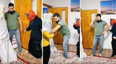 Bu Neyin Kafası? Şeytan ve Melek Figürlerinin Olduğu, Yemek Yapmayan Kadını Evden Kovan Erkekli Beyin Yakan TikTok Videosu