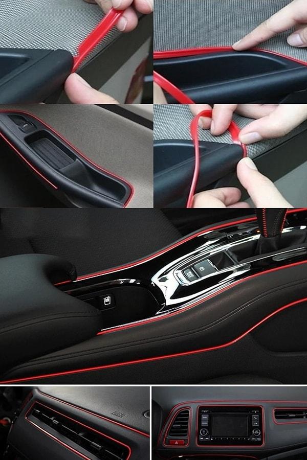 4. Arabanızın içinde bulunan kenarları darbelere karşı korurken tarz da gösterecek şeritleri uygulaması oldukça kolay.
