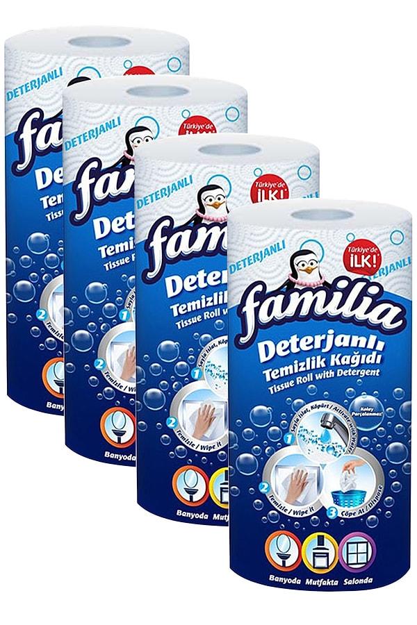 8. Familia deterjanlı temizlik kağıdı kullanımı çok pratik bir ürün. Kullananlar ya da denemek isteyenler için 4'lü setinin şu anda indirimde olduğunu belirtelim.