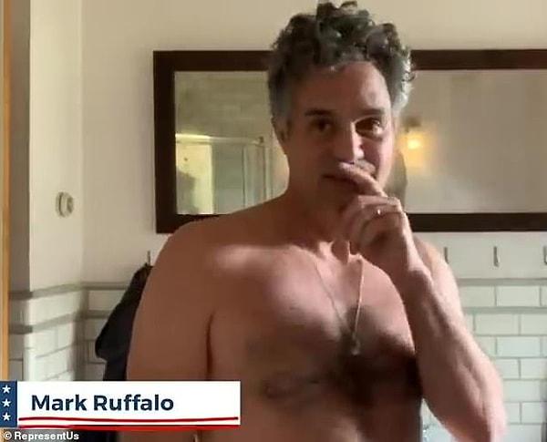 Aralarında aktör Mark Ruffalo'nun da olduğu bir grup oyuncunun videoyu çıplak çekmesinde ise bir amaç var.