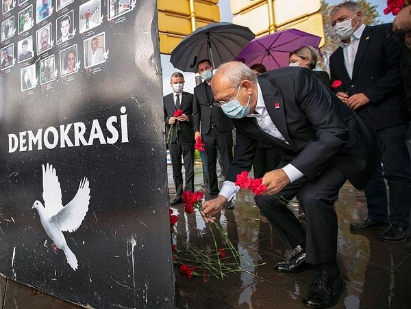 Kılıçdaroğlu, Ankara Garı önüne karanfil bıraktı