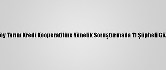 İzmir'de Ataköy Tarım Kredi Kooperatifine Yönelik Soruşturmada 11 Şüpheli Gözaltına Alındı