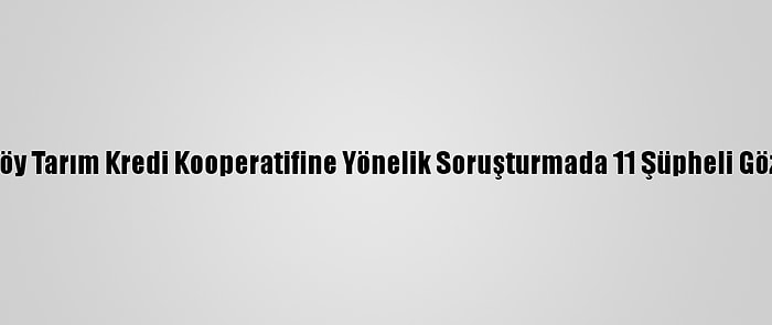 İzmir'de Ataköy Tarım Kredi Kooperatifine Yönelik Soruşturmada 11 Şüpheli Gözaltına Alındı