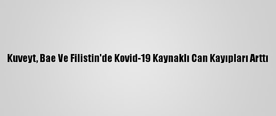 Kuveyt, Bae Ve Filistin'de Kovid-19 Kaynaklı Can Kayıpları Arttı