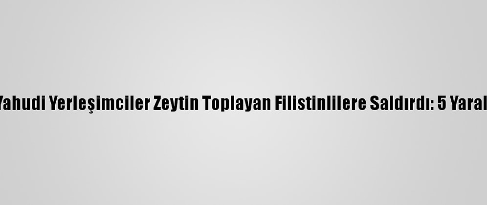 Yahudi Yerleşimciler Zeytin Toplayan Filistinlilere Saldırdı: 5 Yaralı