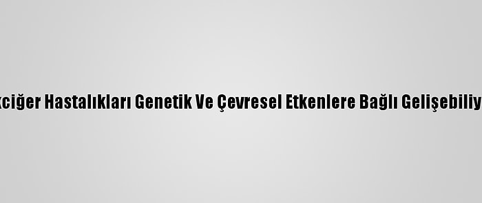 Akciğer Hastalıkları Genetik Ve Çevresel Etkenlere Bağlı Gelişebiliyor