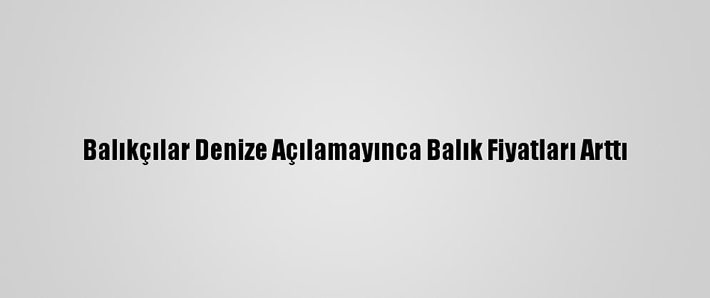 Balıkçılar Denize Açılamayınca Balık Fiyatları Arttı
