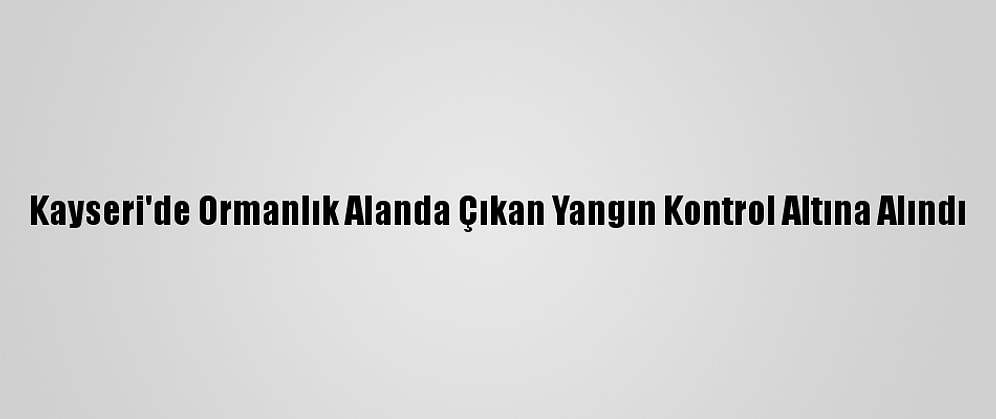 Kayseri'de Ormanlık Alanda Çıkan Yangın Kontrol Altına Alındı