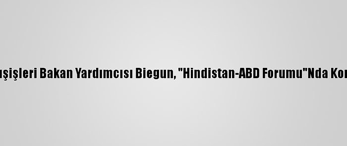 ABD Dışişleri Bakan Yardımcısı Biegun, "Hindistan-ABD Forumu"Nda Konuştu: