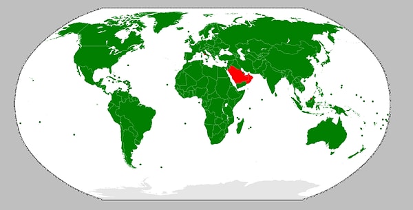 7. Зелёным отмечены страны с официально провозглашённой демократией