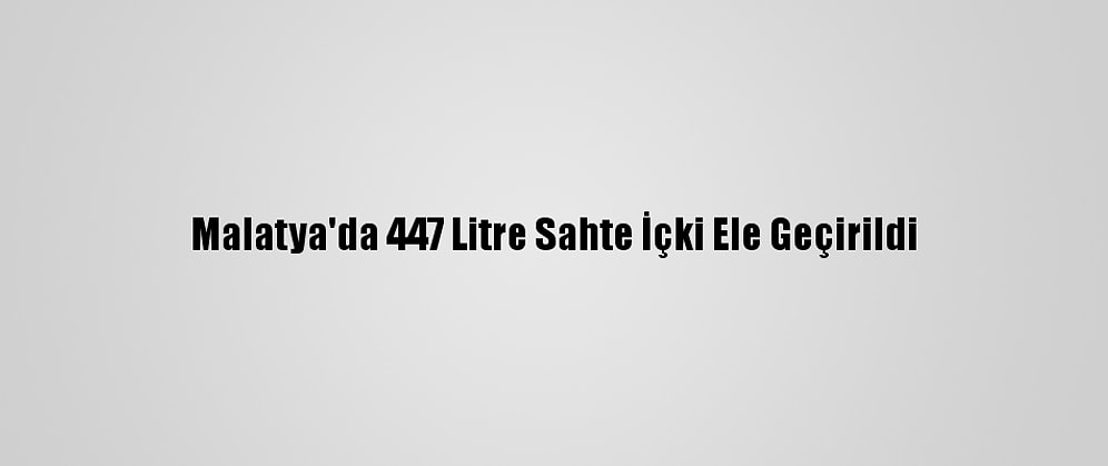 Malatya'da 447 Litre Sahte İçki Ele Geçirildi