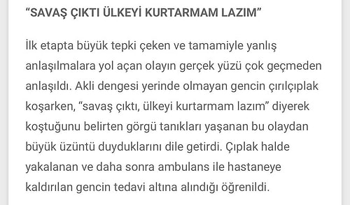 Tam 'Ben Ne İzledim Az Önce' Demelik Olay: Caddede Çırılçıplak Koşan Bir Adam ve Onu Kovalayan İnsanlar