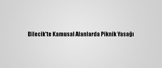 Bilecik'te Kamusal Alanlarda Piknik Yasağı