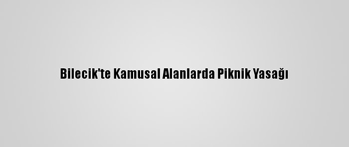 Bilecik'te Kamusal Alanlarda Piknik Yasağı