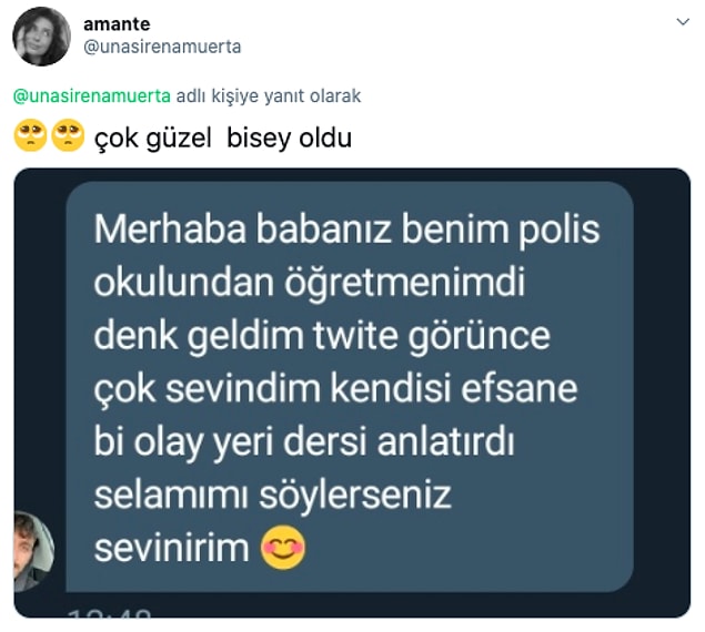 Sonrasında babasının öğrencileri tweetin altına doluşunca ortalık gül bahçesi gibi oldu. 😅