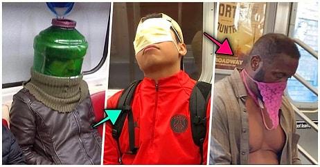 Kullandıkları Toplu Taşıma Araçlarında Taktıkları Birbirinden Tuhaf Maskelerle Hepimizi Güldüren 23 Kişi
