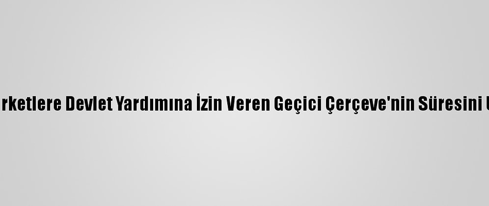 AB, Şirketlere Devlet Yardımına İzin Veren Geçici Çerçeve'nin Süresini Uzattı