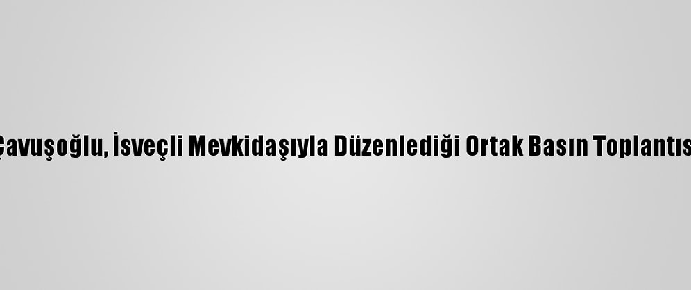 Dışişleri Bakanı Çavuşoğlu, İsveçli Mevkidaşıyla Düzenlediği Ortak Basın Toplantısında Konuştu (2):