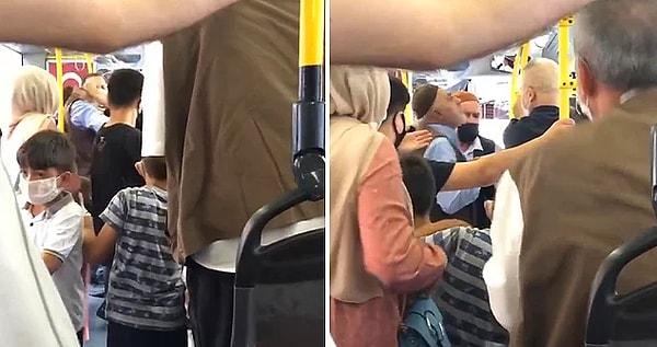 10. Halk otobüsünde çıkan maske kavgasında yaşlı adamın kendisine tokat atan kadın yolcuya tükürmesi...