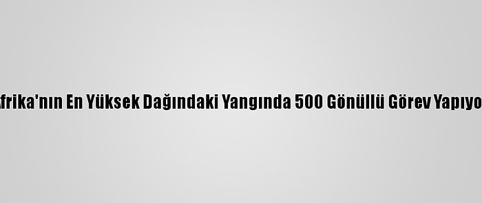 Afrika'nın En Yüksek Dağındaki Yangında 500 Gönüllü Görev Yapıyor