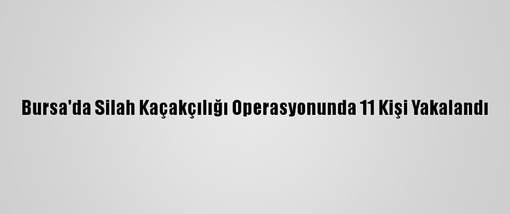 Bursa'da Silah Kaçakçılığı Operasyonunda 11 Kişi Yakalandı