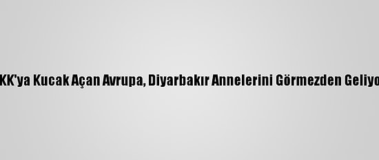 PKK'ya Kucak Açan Avrupa, Diyarbakır Annelerini Görmezden Geliyor