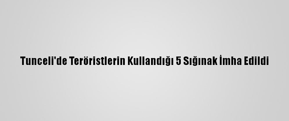 Tunceli'de Teröristlerin Kullandığı 5 Sığınak İmha Edildi