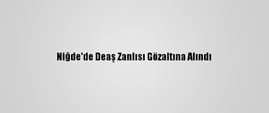 Niğde'de Deaş Zanlısı Gözaltına Alındı