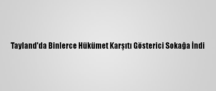 Tayland'da Binlerce Hükümet Karşıtı Gösterici Sokağa İndi