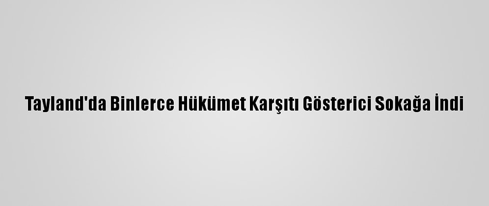 Tayland'da Binlerce Hükümet Karşıtı Gösterici Sokağa İndi