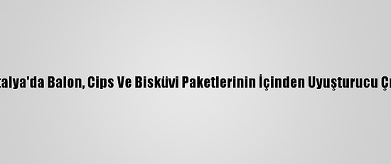 Antalya'da Balon, Cips Ve Bisküvi Paketlerinin İçinden Uyuşturucu Çıktı