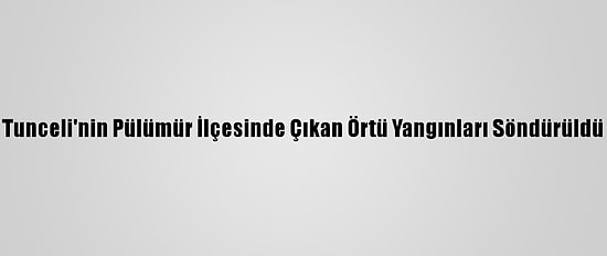 Tunceli'nin Pülümür İlçesinde Çıkan Örtü Yangınları Söndürüldü