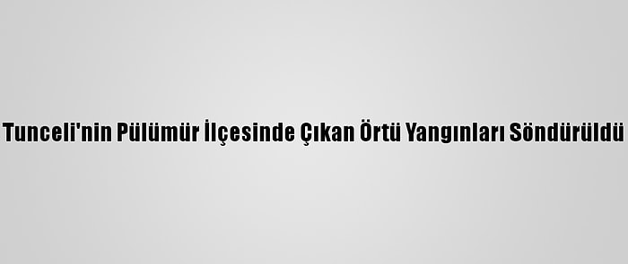 Tunceli'nin Pülümür İlçesinde Çıkan Örtü Yangınları Söndürüldü