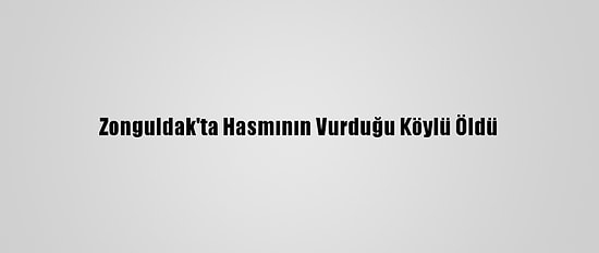 Zonguldak'ta Hasmının Vurduğu Köylü Öldü