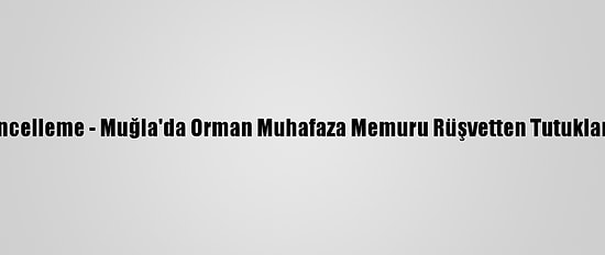 Güncelleme - Muğla'da Orman Muhafaza Memuru Rüşvetten Tutuklandı