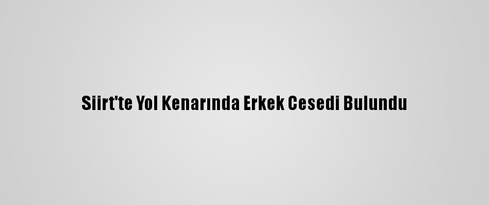 Siirt'te Yol Kenarında Erkek Cesedi Bulundu