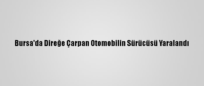 Bursa'da Direğe Çarpan Otomobilin Sürücüsü Yaralandı