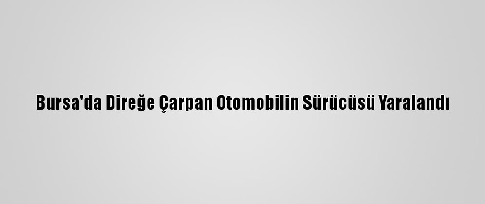 Bursa'da Direğe Çarpan Otomobilin Sürücüsü Yaralandı