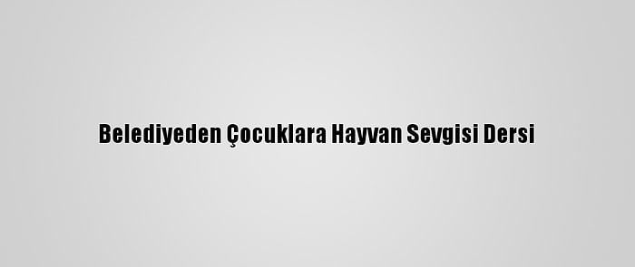 Belediyeden Çocuklara Hayvan Sevgisi Dersi