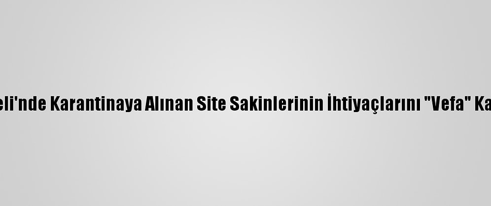 Kırklareli'nde Karantinaya Alınan Site Sakinlerinin İhtiyaçlarını "Vefa" Karşılıyor