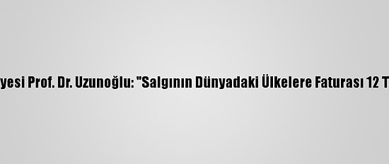 Tü Öğretim Üyesi Prof. Dr. Uzunoğlu: "Salgının Dünyadaki Ülkelere Faturası 12 Trilyon Dolar"